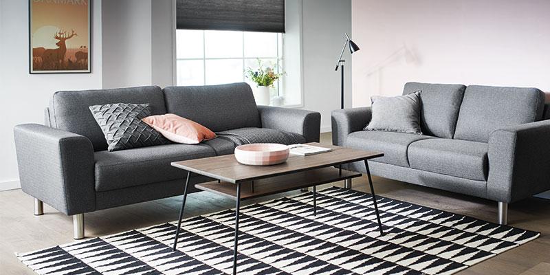 Stamford sofa opstilling i grå