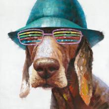 Mixed Media hund med solbrille
