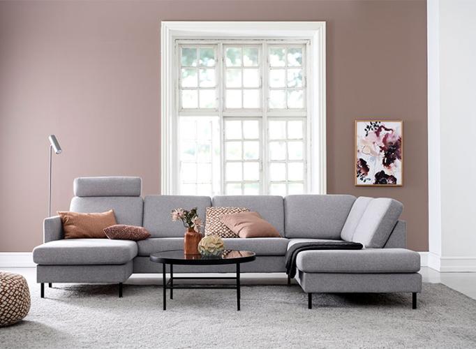Visby sofa  med open end og chaiselong 