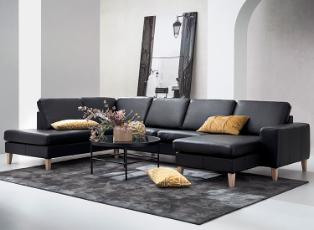 Visby sofa med open end og chaiselong