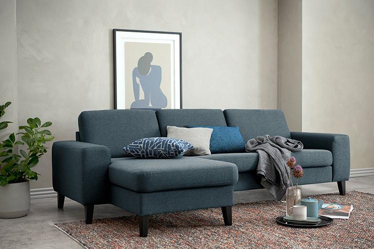 Visby sofa med chaiselong 