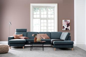Visby sofa med chaiselong og open end