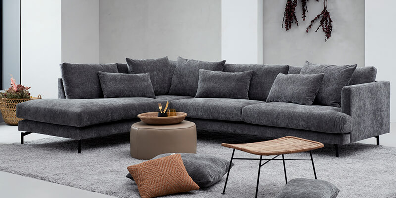 Ystad sofaopstilling i grå